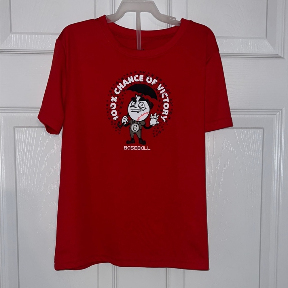 Under Armour Kids Red Graphic T-Shirt Size 7